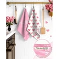 thumbnail image 3 of Valentine Day Kitchen Towels Set of 2 - Flour Sack Tea Towels with Hanging Loop 18x26 Inch Home Sweet Home Hand Dish Cloths Pink Hearts Absorbent Reusable Dishcloths Cute Valentine Decor, 3 of 6