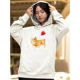 thumbnail image 2 of Welsh Corgi W Heart Balloon. Hoodie Women -Image by Shutterstock, Female x-Large, 2 of 4