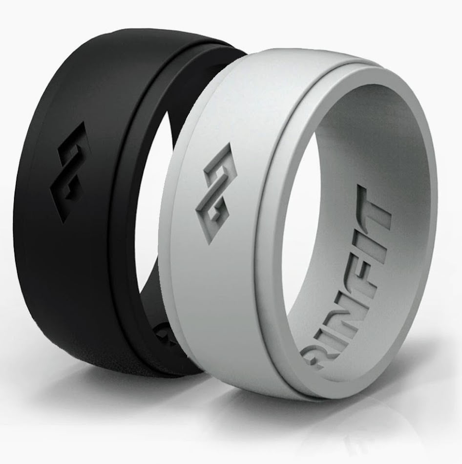 soft and comfortable 2 Rings Pack Men Silicone RingWedding Band by Rinfit 