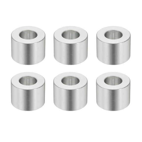 6PCS Aluminum Spacers, 1/2 x 1 Metal Spacers Aluminum 3/4 L Spacer Screw Standoff Round Unthreaded Standoff Bushing for 5/16inch Screw Bolts, Silver