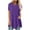 Womens Tops-Purple#3, variant on Homenesgenics Womens Tops Plus Size 5X Button Solid Round Neck Short Sleeve Irregular T-Shirt Blouse Tops