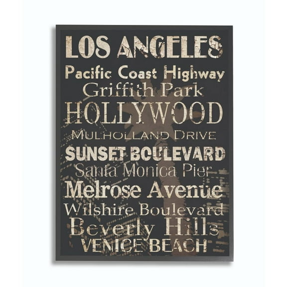 Stupell IndustriesLos Angeles Landmark Typography Framed Wall Art by Gplicensing