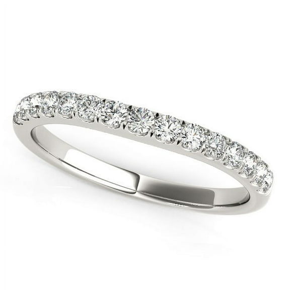 14k White Gold Pave Set Style Diamond Wedding Band (1/4 cttw) Size 3