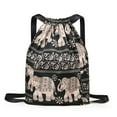 thumbnail image 1 of Drawstring Sports Backpack Waterproof Unisex Foldable for Gym Yoga(Elephant), 1 of 9