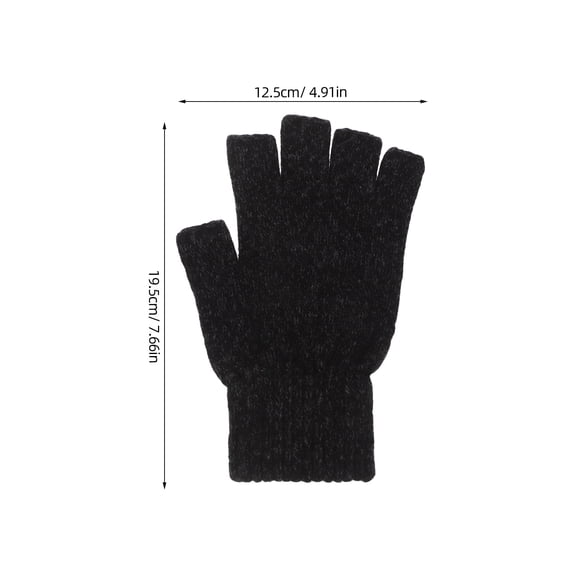 GAXIRE 1Pair Thermal Insulated Fingerless Wool Gloves for Men Windproof Half Finger Gloves