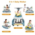 thumbnail image 4 of JieC 4 in 1 Baby Walker, Foldable Hand Push Walker, Height Adjustable, Suitable for Boys & Girls, Green, 4 of 10