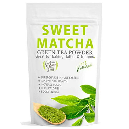 Sweet Matcha Green Tea Powder from Japan (16oz) Green Tea Powder Mix- Made with 100% Organic Matcha - Perfect for Making Green Tea Latte or Frappe - Great Energy