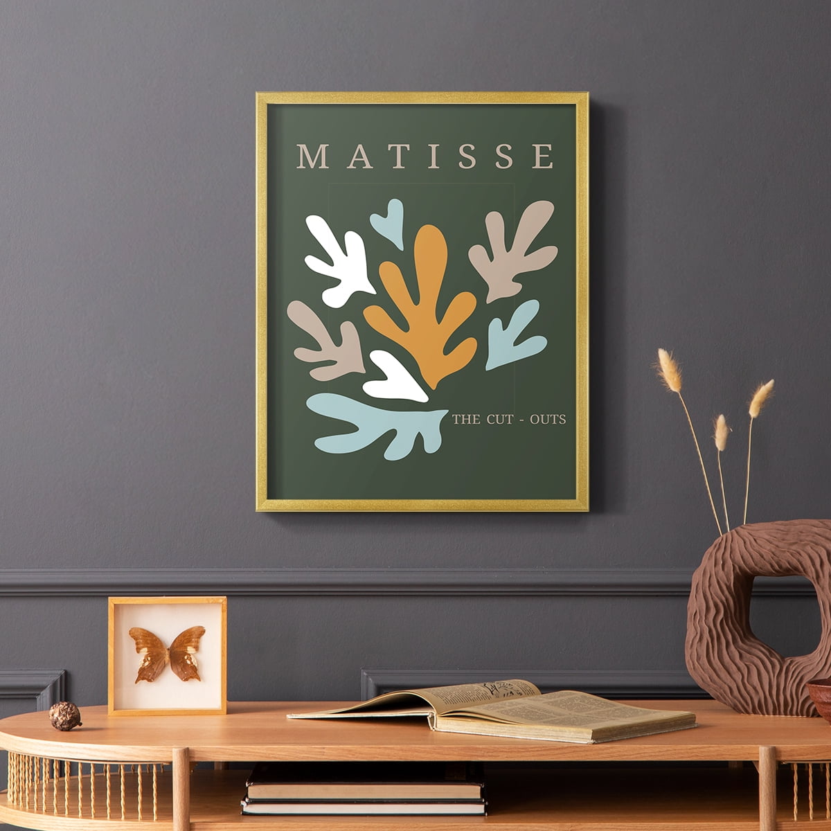 Matisse CDIII in Gold Solid Wood Framed Print No Nail Hanging