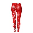 thumbnail image 4 of Pantalones Deportivos Yoga Leggings Gibobby para Mujer Patrón de Navidad Estiramiento Cintura Alta Estampado Floral Rojo S, 4 of 4