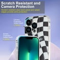 thumbnail image 3 of Phone Case for iPhone 14, Kawaii TPU Bumpers Back Phone Cover for iPhone 14 (6.1 inch), Fashion Black & White Grid Designs iPhone Case for Girls and Women, 3 of 5
