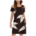 thumbnail image 1 of PIMOXV Robes d'Été pour Femmes 2023 Décontractées à Fleurs Croisées Épaules Dénudées Col Rond Manches Courtes avec Poches Robe Mini Longues Robes de Maternité, 1 of 7