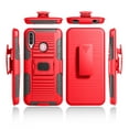 thumbnail image 4 of Compatible for Samsung Galaxy A20S Case with Tempered Glass Screen Protector Belt Clip Holster Defender Rugged Shock Proof Armor Heavy Protection Phone Cover w/Magnetic Mount Plate [Red], 4 of 8