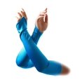 thumbnail image 1 of Ladies Fingerless Satin Opera Gloves, Blue, 1 of 2