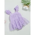 thumbnail image 3 of Bagilaanoe Newborn Baby Girl Rompers Dress Flying Sleeve Bodysuit 3M 6M 12M 18M Infant Summer Mesh One Piece Jumpsuit, 3 of 8