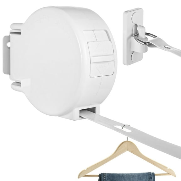 Wall Mounted Retractable Clothesline Indoor, 13.8ft Lockable Laundry Line, Hidden Space-Saving Clothes Line for Balcony Closet