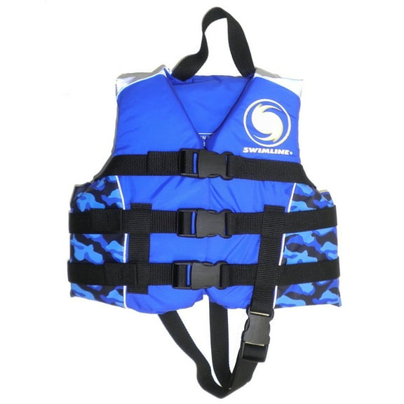 Swimline Children's USCG Approved Swimming Pool Camouflage Vinyl Life Vest - Blue - Medium