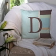 thumbnail image 3 of Carolines Treasures CJ1003-DPW1414 Letter D Initial Monogram - Blue Stripes Decorative   Canvas Fabric Pillow 14Hx14W, 3 of 4