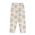 thumbnail image 3 of Lsque Gold Snowflake Print Women's Pajama Pants, Lounge Pant - Comfortable Home Wear,Elastic Waistband, Stylish Design-Small, 3 of 9