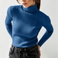 thumbnail image 5 of Vivianyo HD Women's Fitted Turtleneck Rib Knit Pullover Sweater, Fall Winter Slim Stretch Long Sleeve Top for Women Office Layering Daily Wear, Free Size, 5 of 7