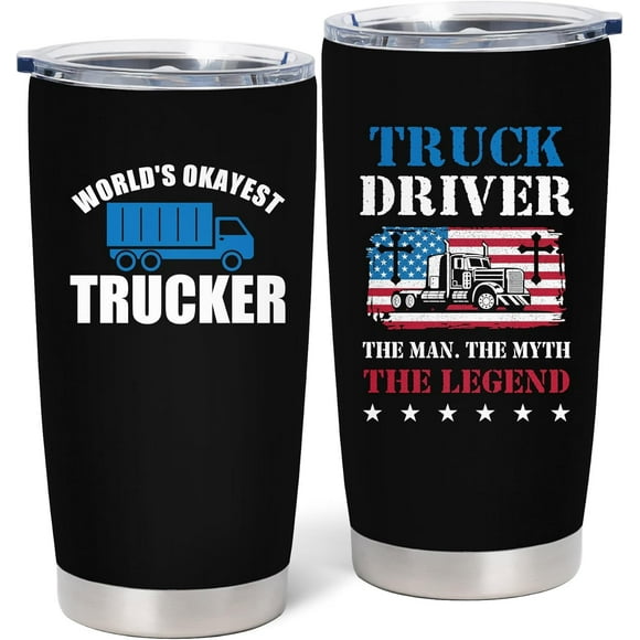 Tasse en Acier Inoxydable 20 oz pour Conducteur de Camion – Cadeaux Cool pour Hommes, Meilleur Camionneur de Tous les Temps, Idées Amusantes