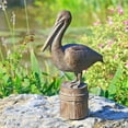 thumbnail image 2 of Feathered Pelican Dark Grey Metal Garden Sculpture, 2 of 2