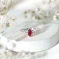 thumbnail image 4 of Natural Ruby Solitaire Promise Ring with Diamond for Women - AAA Grade, 18K White Gold, US 5.50, 4 of 9