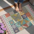thumbnail image 4 of Botanical Floral Patchwork Non-Slip Entryway Door Mat,Boho Indoor Decor Durable Low Plush Door Mat,Washable Welcome Rug for Patio Hallway Home Decor 20x32 Inches, 4 of 7