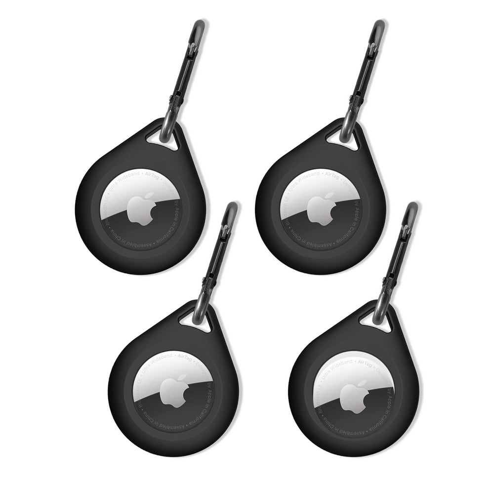 4 Pack Premium Silicone Airtag Apple Case, Airtag Keychain Holder, Anti