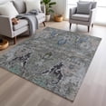 thumbnail image 4 of HomeRoots 626301 10 x 14 ft. Pewter Blue & Gray Floral Washable Transitional Indoor & Outdoor Rectangle Area Rug, 4 of 6