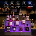 thumbnail image 6 of Generic LED Lighted Liquor Bottle Display Shelf, 24 Inch Bar Display Shelf, DIY Illuminated Bottle Shelf with App & Remote Control, 3 Step Freestanding Holding Bottles for Home Bar, Party, Grey, 6 of 8