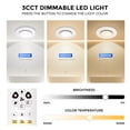 thumbnail image 3 of Akicon Bathroom Exhaust Fan with RGB LED Mode, 110 CFM 1.5 Sone Ultra Quiet Bathroom Vent Fan with 3CCT Light & Nightlight, Ceiling Mount, Remote Control, Round, White, 3 of 10