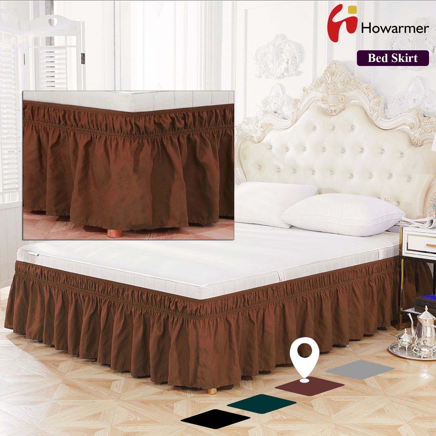 King Size Dust Ruffle Bed Skirt Microfiber Solid Color Dark Green Bed Skirts Double Brushed 15 Inch Dropped Ultra Soft Shrink And Fade Resistant Bed Skirt King Dark Green Walmart Com Walmart Com