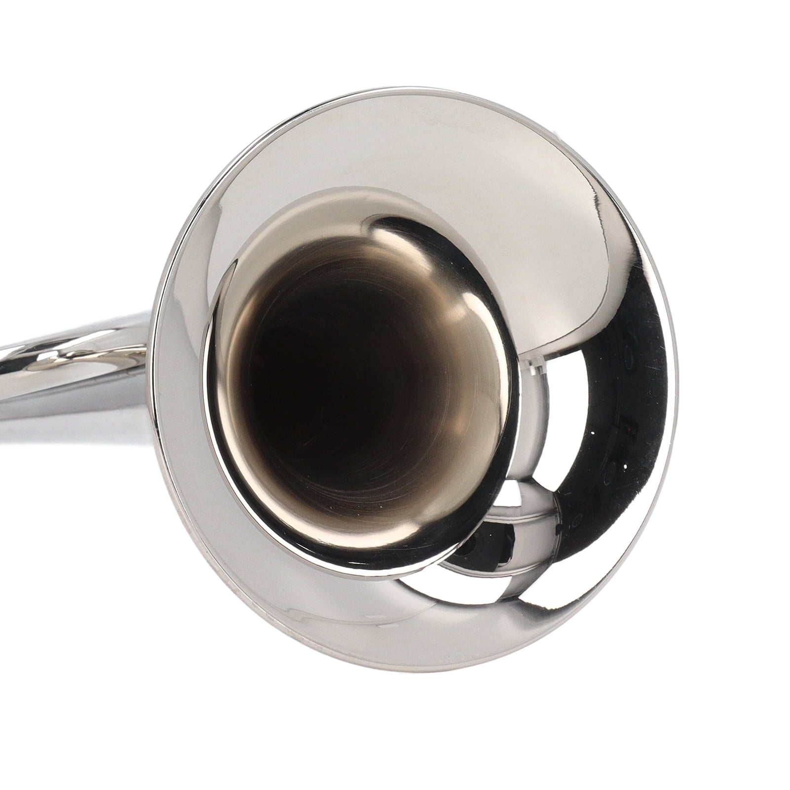 BIMZUC Bugle Horn Instrument Brass Cavalry Trumpet for Military Orchestra BB Key Silver 22.44 inches
