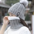 thumbnail image 4 of Jumpingount Nuevos sombreros de invierno para mujer, gorro de lana de terciopelo cálido para mujer, gorro de punto a prueba de viento para montar, Sombreros gris Jumpingount  PS12782-04, 4 of 6