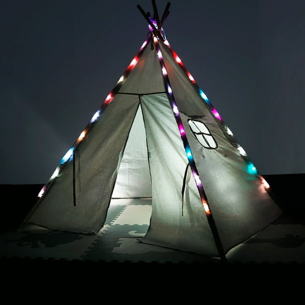 Clevr 6' Kids White Teepee Play Tent House, ReadytoPaint Canvas, w