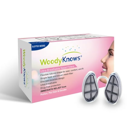 WoodyKnows Ultra Breathable Nose Filters Nasal Filters to Relieve Allergy Allergies, Block Hay Fever, Pollen & Dust, Pet Hair and Dander(6 Filter Frames and 6 Pairs of Replacement (Best Medicine For Dust Allergy)