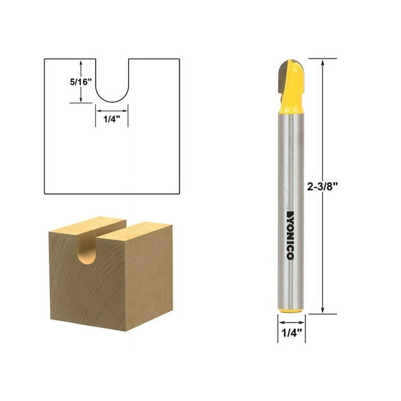 Yonico Core Box Router Bit - Long Reach - 1/4"W X 5/16"H - 1/4" Shank 14161q