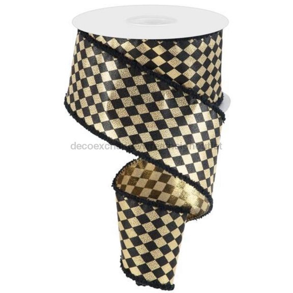 2.5"X10Yd Sm Harlequin/Metallic W/Drift Metallic Gold/Black RGA831808