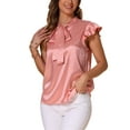 thumbnail image 4 of TOP CASUAL INSPIRADOR para Mujeres, Camiseta de Manga con Volantes, Blusa de Lunares XL Rosa, 4 of 6