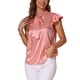 thumbnail image 4 of TOP CASUAL INSPIRADOR para Mujeres, Camiseta de Manga con Volantes, Blusa de Lunares XL Rosa, 4 of 6