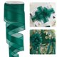 thumbnail image 1 of Cinta decorativa HUIHUANG, verde, 6,35 cm x 9,1 m, organza alambrada, 1 of 7