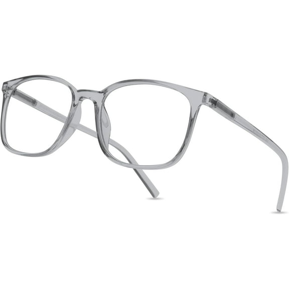 Gaoye Blue Light Blocking Glasses Women/Men, Computer Gaming Fake Eyeglasses Anti UV Ray-Spring Hinge (Transparent grey)