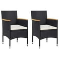 thumbnail image 1 of vidaXL Garden Dining Chairs 2 pcs Poly Rattan Black, 1 of 5