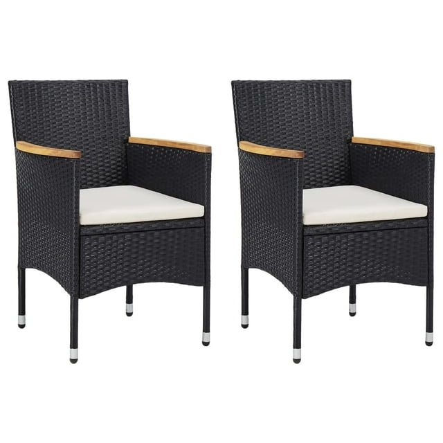 vidaXL Chaises de Salle à Manger de Jardin 2 Pcs Rotin Synthétique Noir
