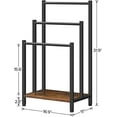 thumbnail image 4 of Free Standing Towel Rack, 3 Tier Blanket Rack, Blanket Holder for Bathroom, Industrial Metal Drying and Display Rack with Shelf, Rustic Brown and Black, 4 of 4