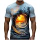 thumbnail image 1 of Tops para hombre, blusas y camisas de manga corta con cuello redondo para hombre, camiseta informal de verano con estampado de manga corta y cuello redondo para hombre, blusa para hombre, 1 of 4