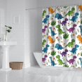 thumbnail image 2 of White Floral Dinosaurs Pattern Shower Curtain 72"x72" ,Bathroom Decorative Shower Curtains Set with 12 Hooks,Modern Waterproof Washable Shower Curtain, 2 of 6