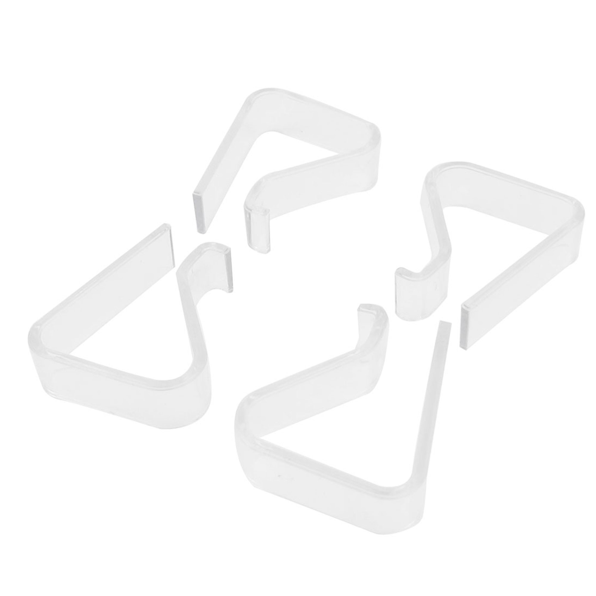 Plastic Tablecloth Clips, 2 in, Clear, 24ct