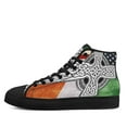 thumbnail image 3 of Irish Celtic Knot Cross High Top Canvas Shoes Sneakers Black Size 12, 3 of 7