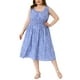 thumbnail image 1 of Vestidos Flowy de Cuello Cuadrado Sin Mangas para Mujeres de Talla Grande Agnes Orinda 3X Azul, 1 of 8